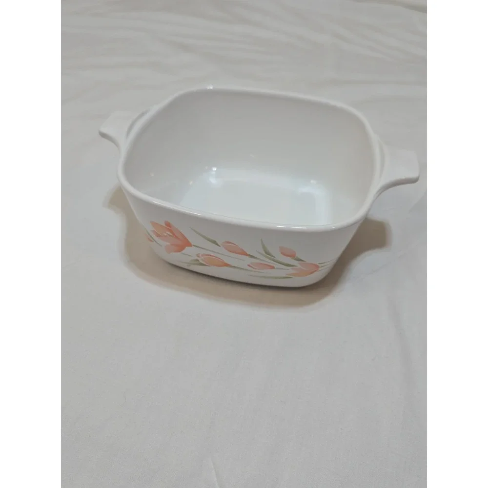 VTG Corning Ware Peach Floral Casserole Petite Dish P-43-B 700ml